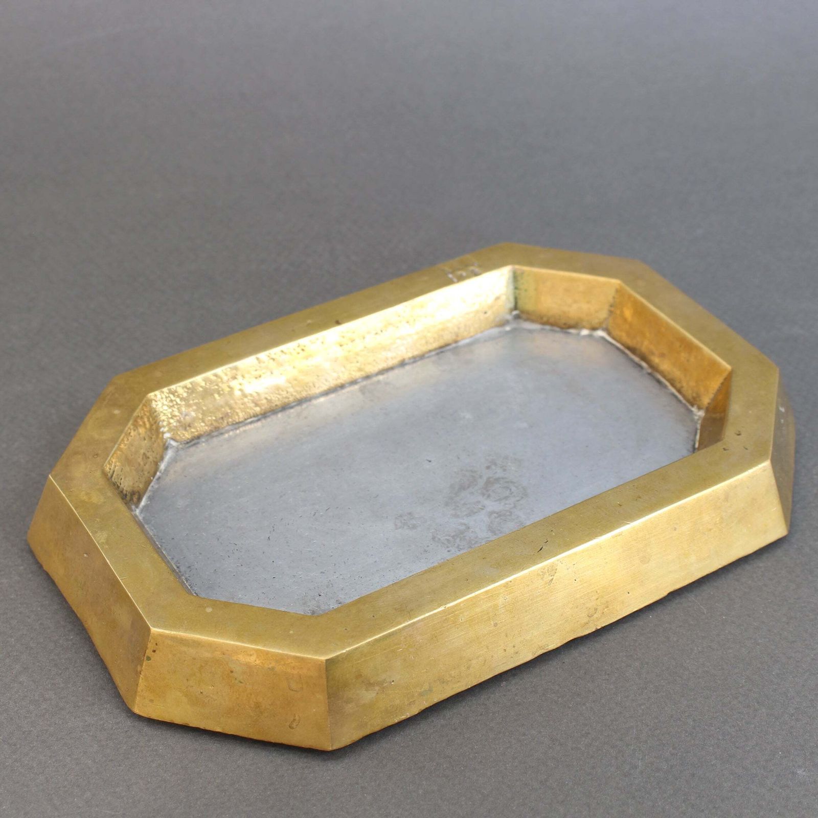 photo for sale Aluminium And Brass Vide Poche By David Marshall (Circa 1980s)