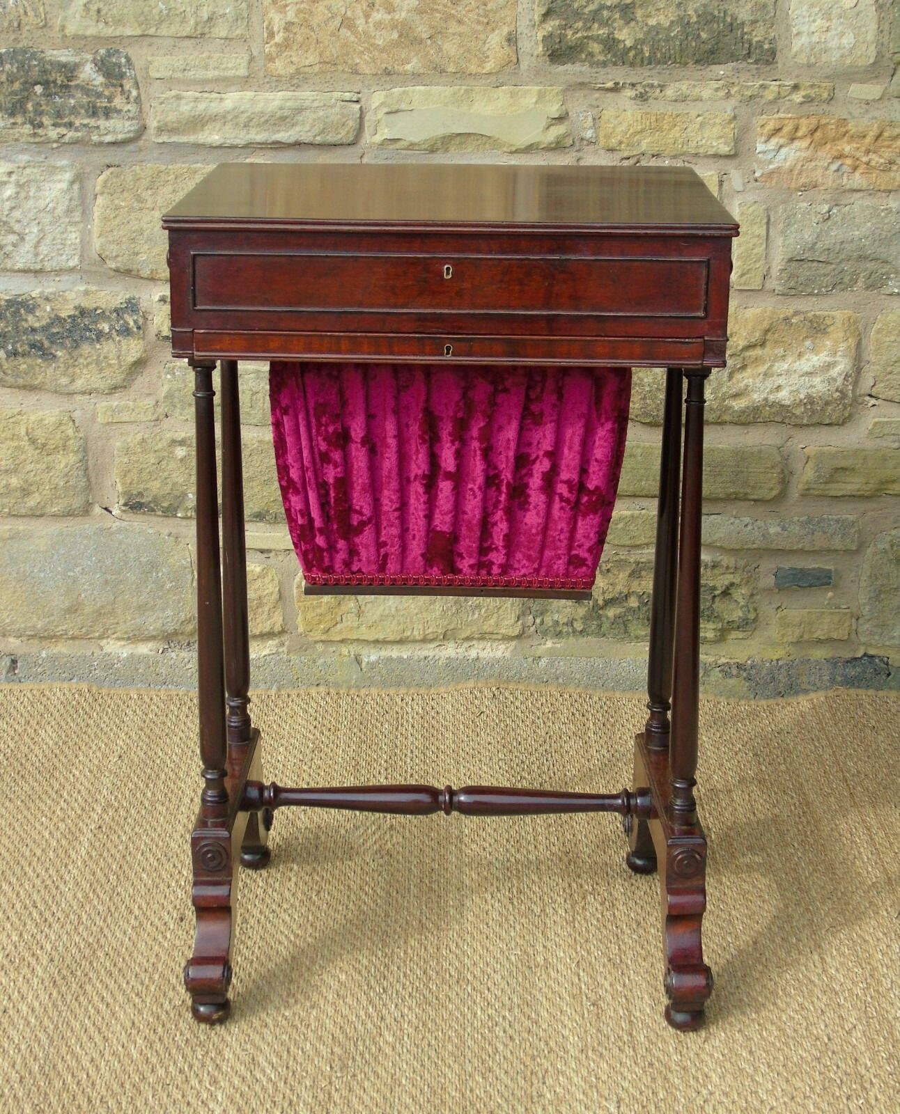 Good Early 19th Century Mahogany Sewing Table photo vintage