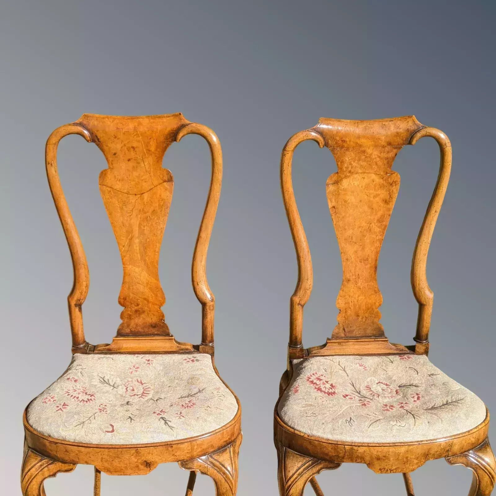 Fine Pair Of Queen Anne Walnut Chairs By Charles Tozer photo 1350.0