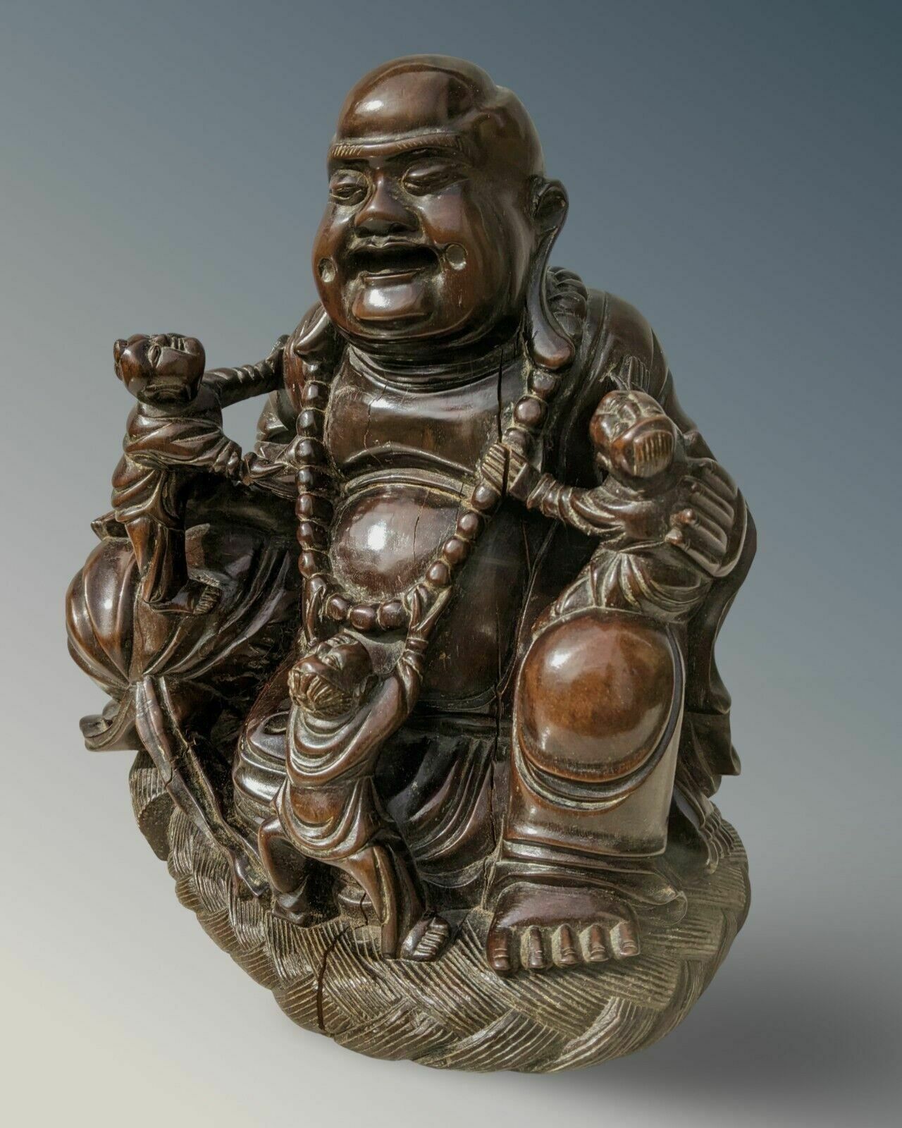 Large Antique Chinese Carved Hardwood Buddha photo furniture