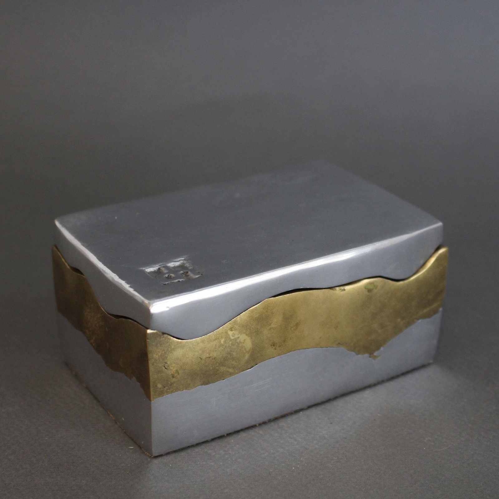 Brutalist Aluminium And Brass Box By David Marshall (Circa 1980s)