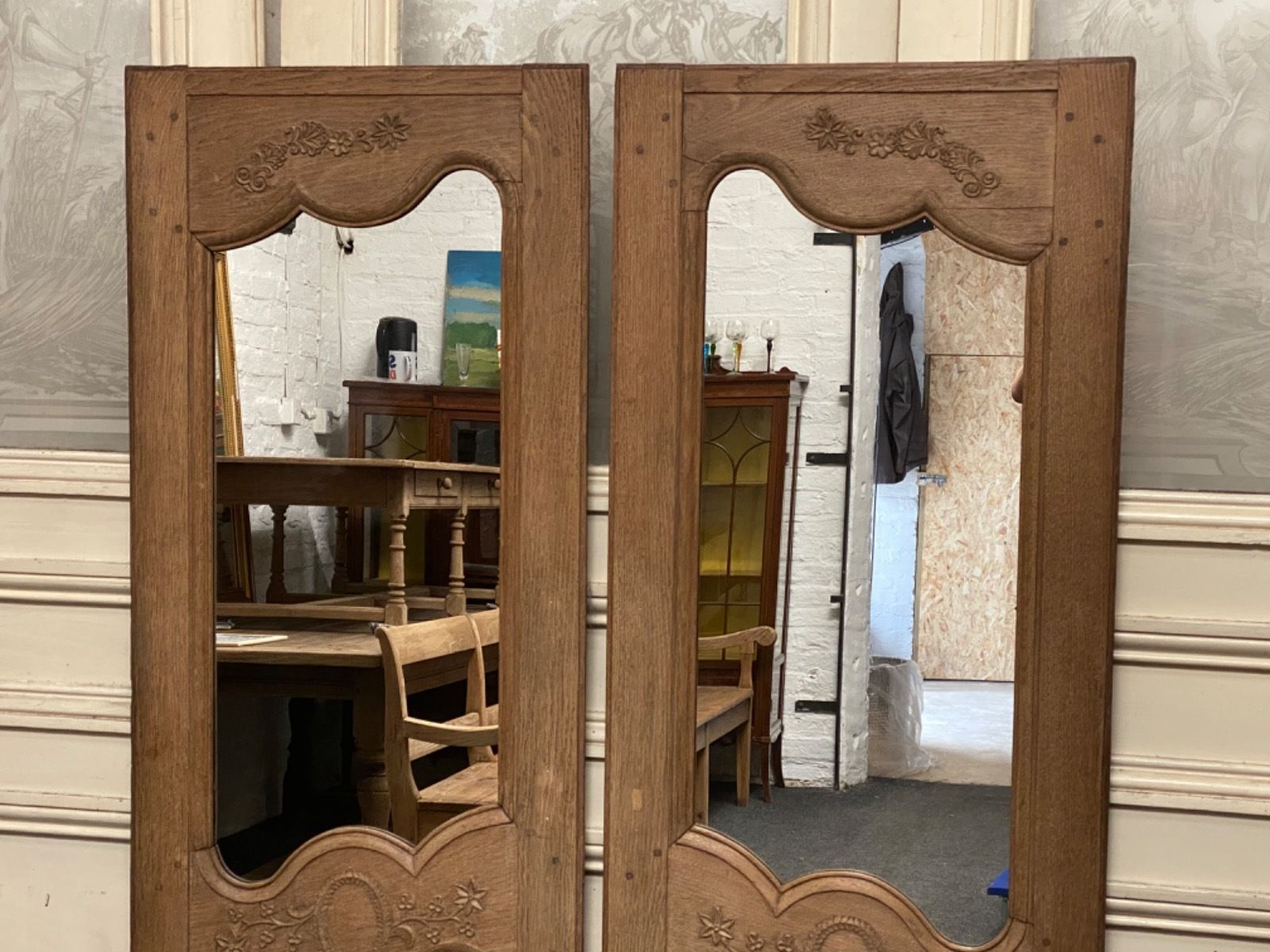 photo furniture Pair French 19th Century Mirrored Doors