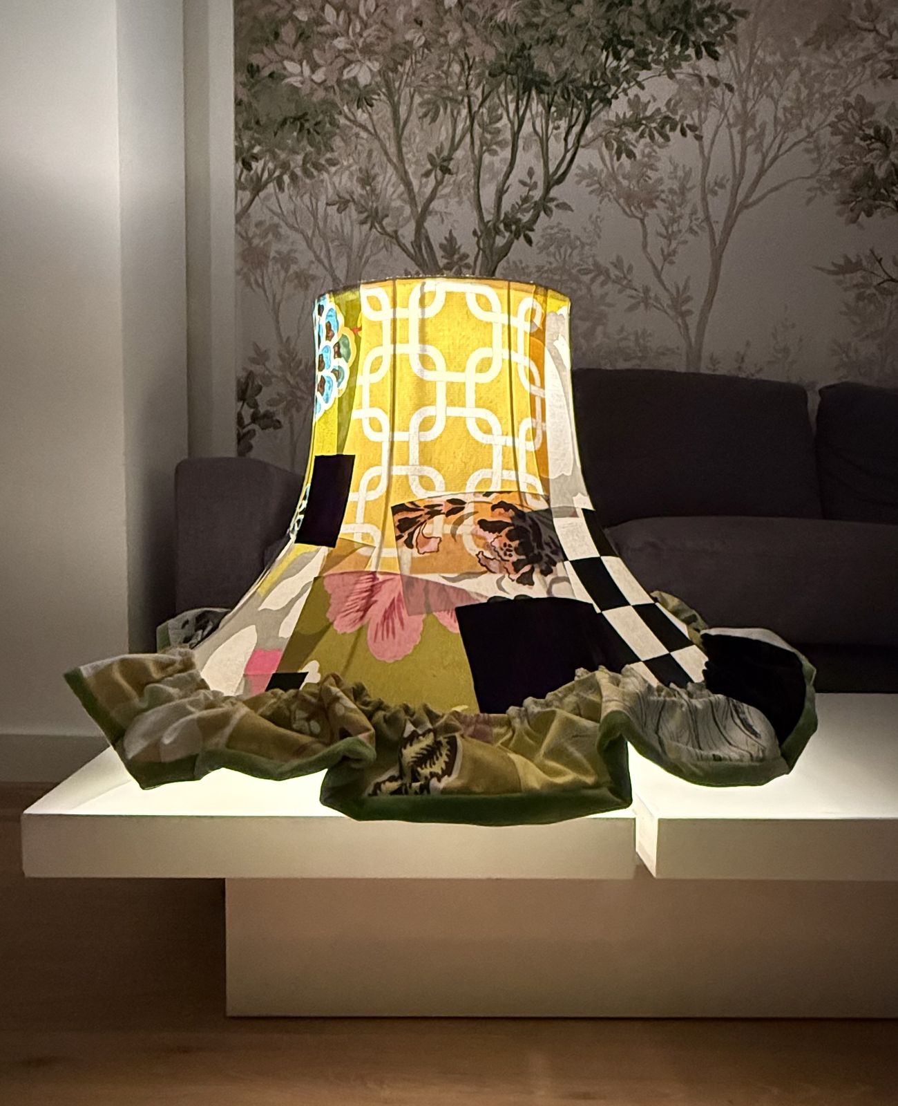 Squint Limited | Large Patchwork Coolie Lampshade | Handmade In Uk | Lisa Whatmough photo Lighting