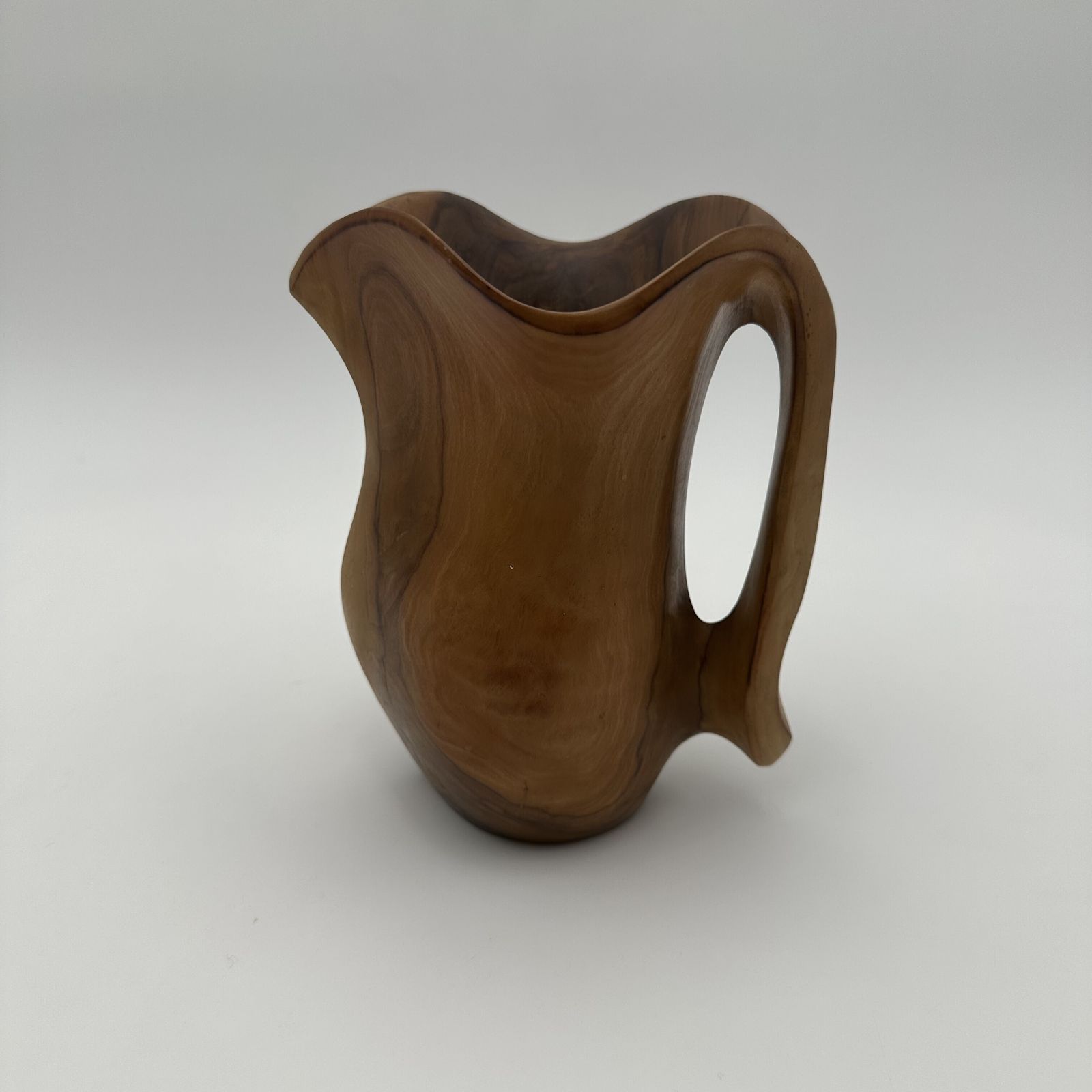 Home Decor Small Sculptural Free Form Walnut Pitcher, In The Style Of Alexandre Noll, 1950s. photo