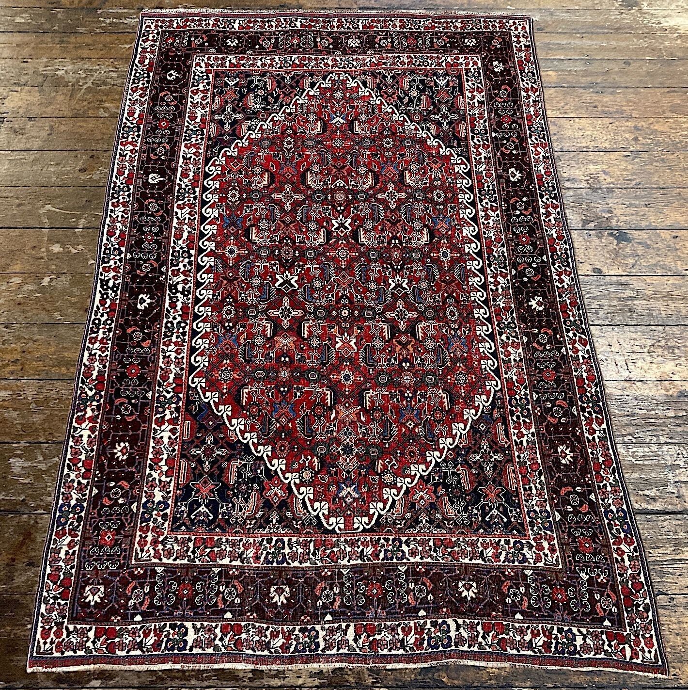 Antiek Qashqai Tapijt 2,61m x 1,65m photo Textiel