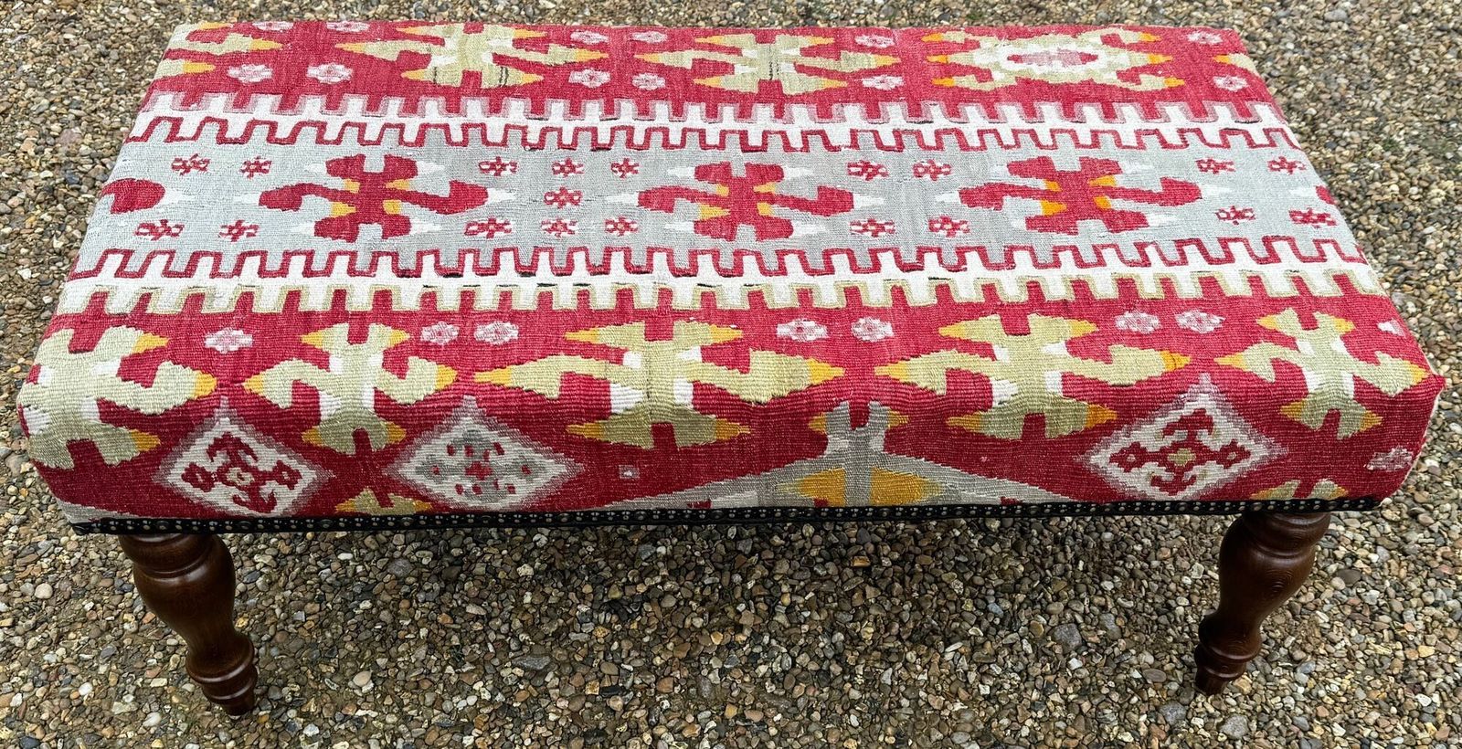 Kilim Covered Stool 0.90m X 0.46m X H0.39m photo for sale