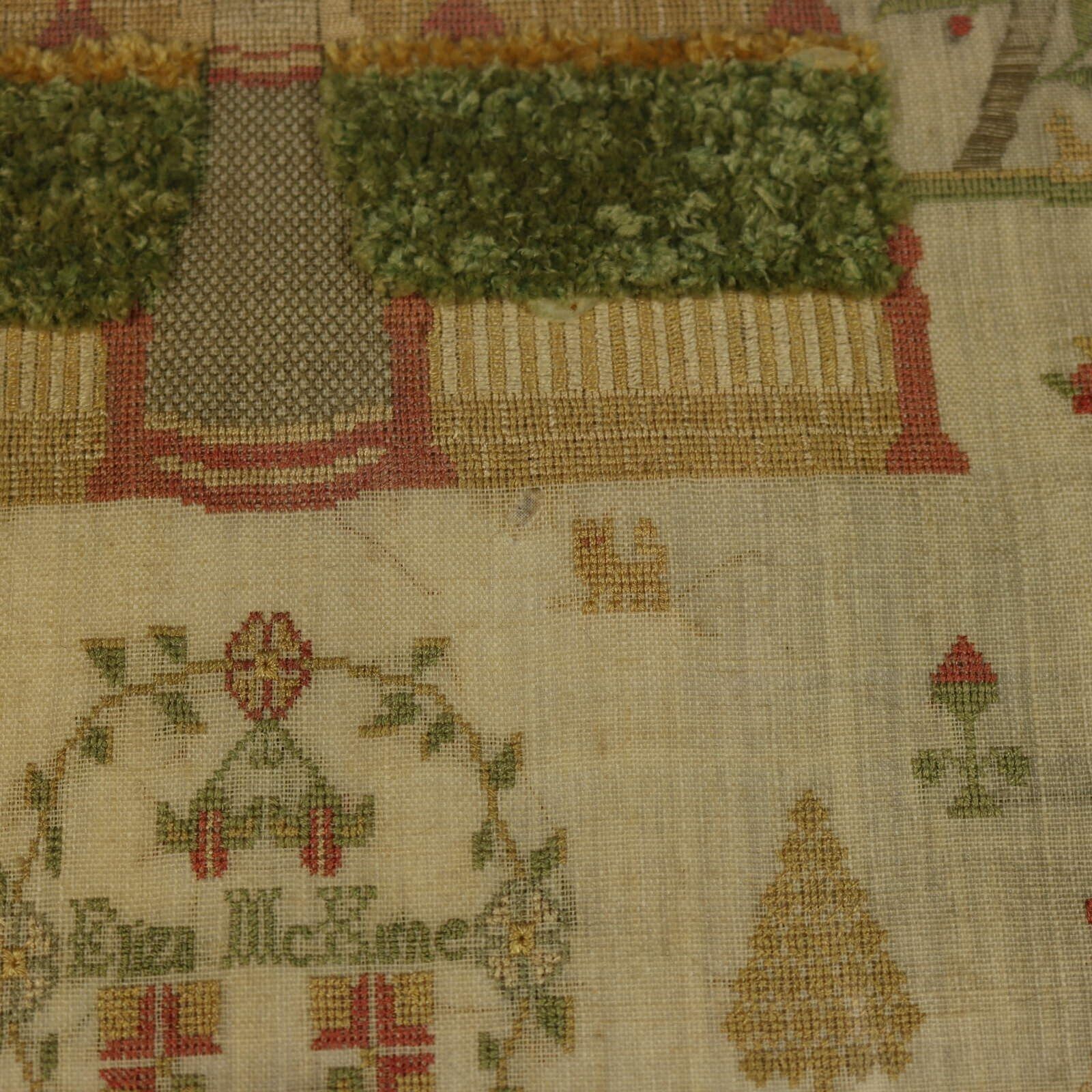 photo vintage Antique Scottish Sampler, 1805, By Eliza Mckune
