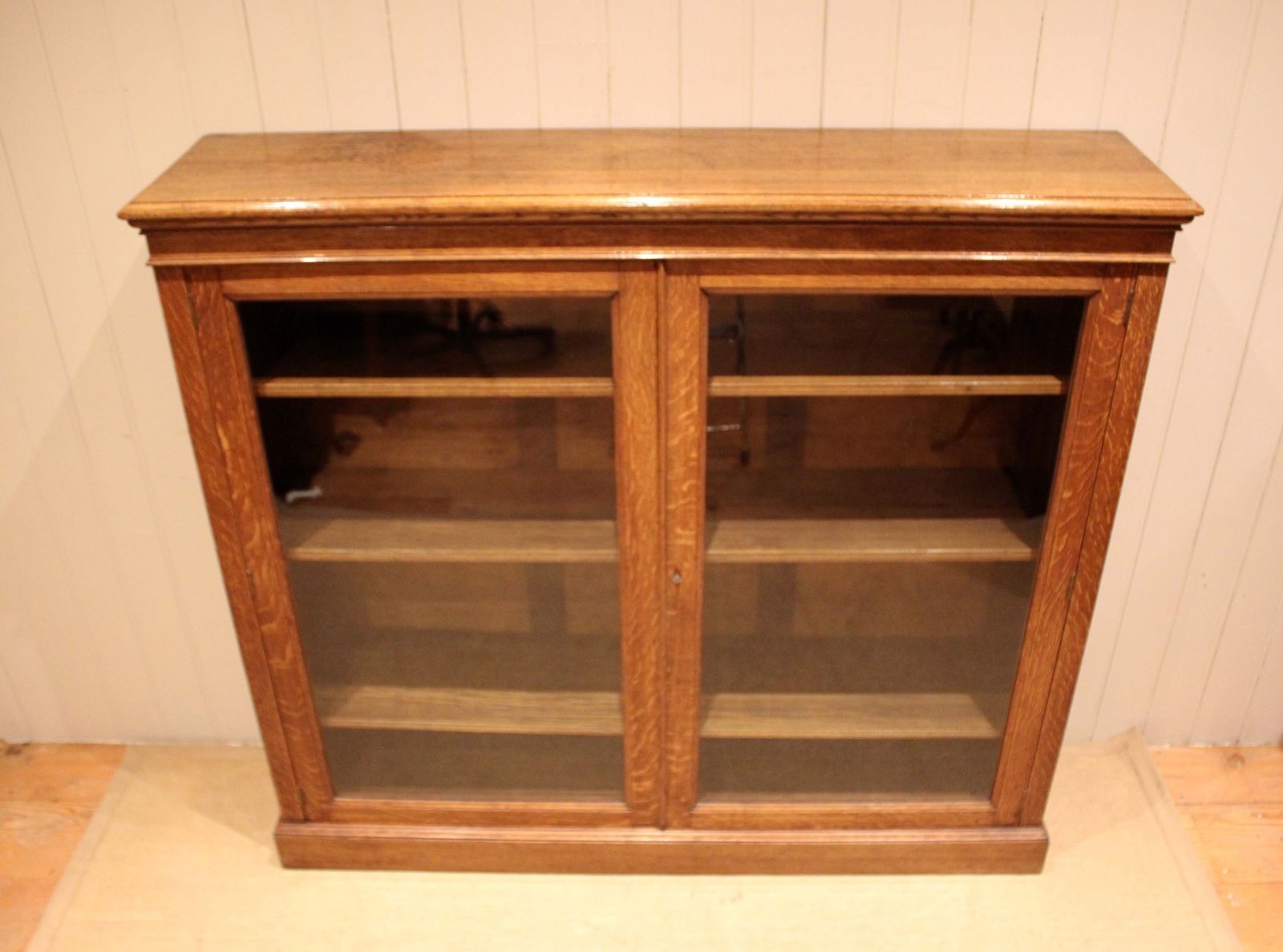 Large Oak Glazed Library Bookcase photo Furniture