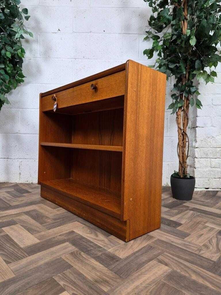 Vintage Nathan Squares Parker Knoll Teak Slim Bookcase Cabinet Mid Century Retro photo for sale