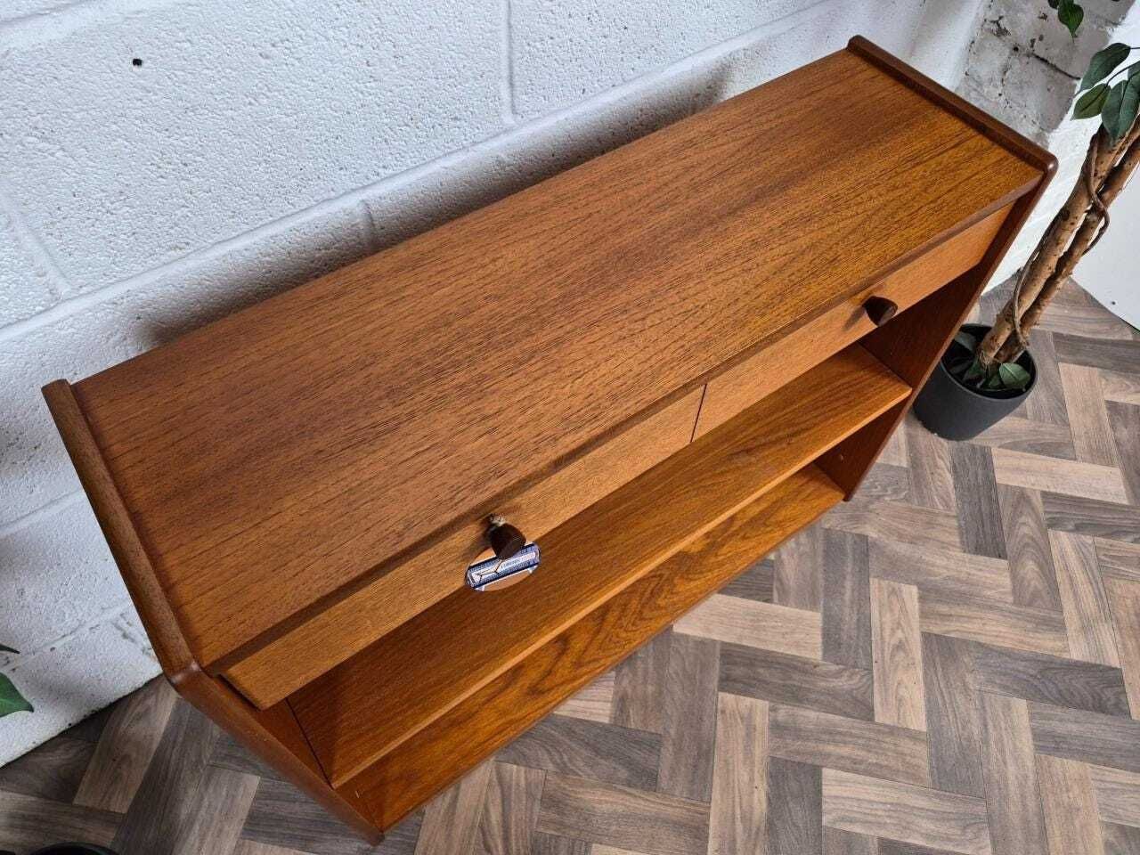 Vintage Nathan Squares Parker Knoll Teak Slim Bookcase Cabinet Mid Century Retro photo Furniture