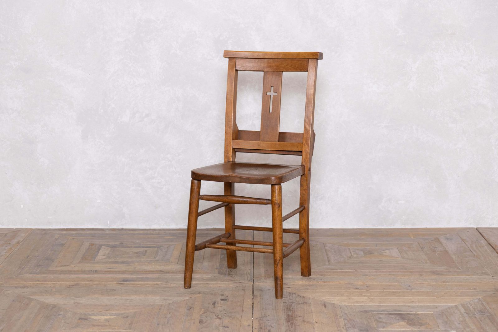 1920's Vintage Wooden Chapel Chairs