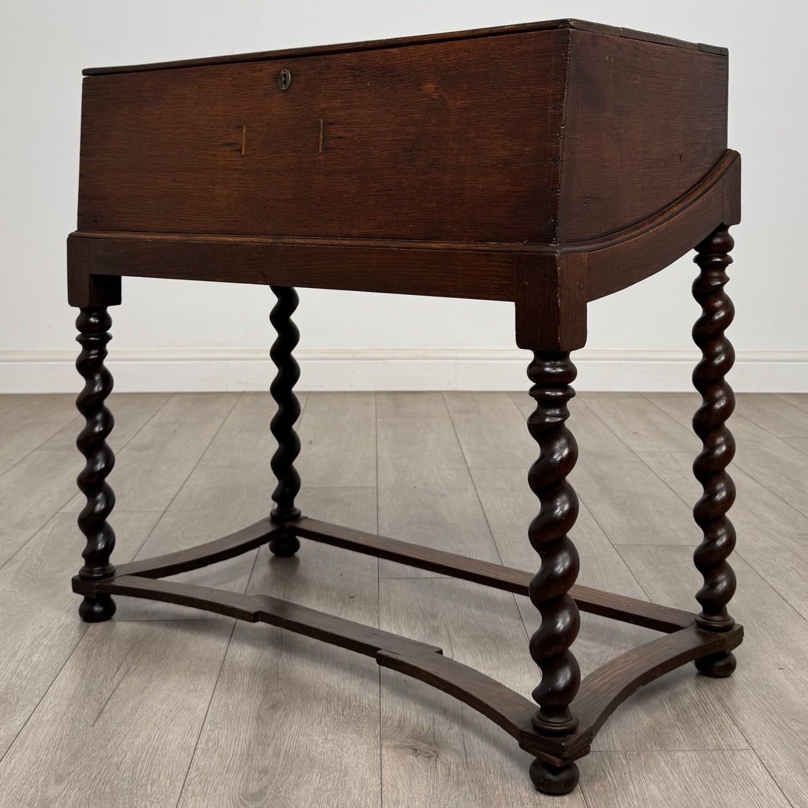 Antique 19th Century Victorian Box On Stand In Oak ( Af 5865 ) photo furniture