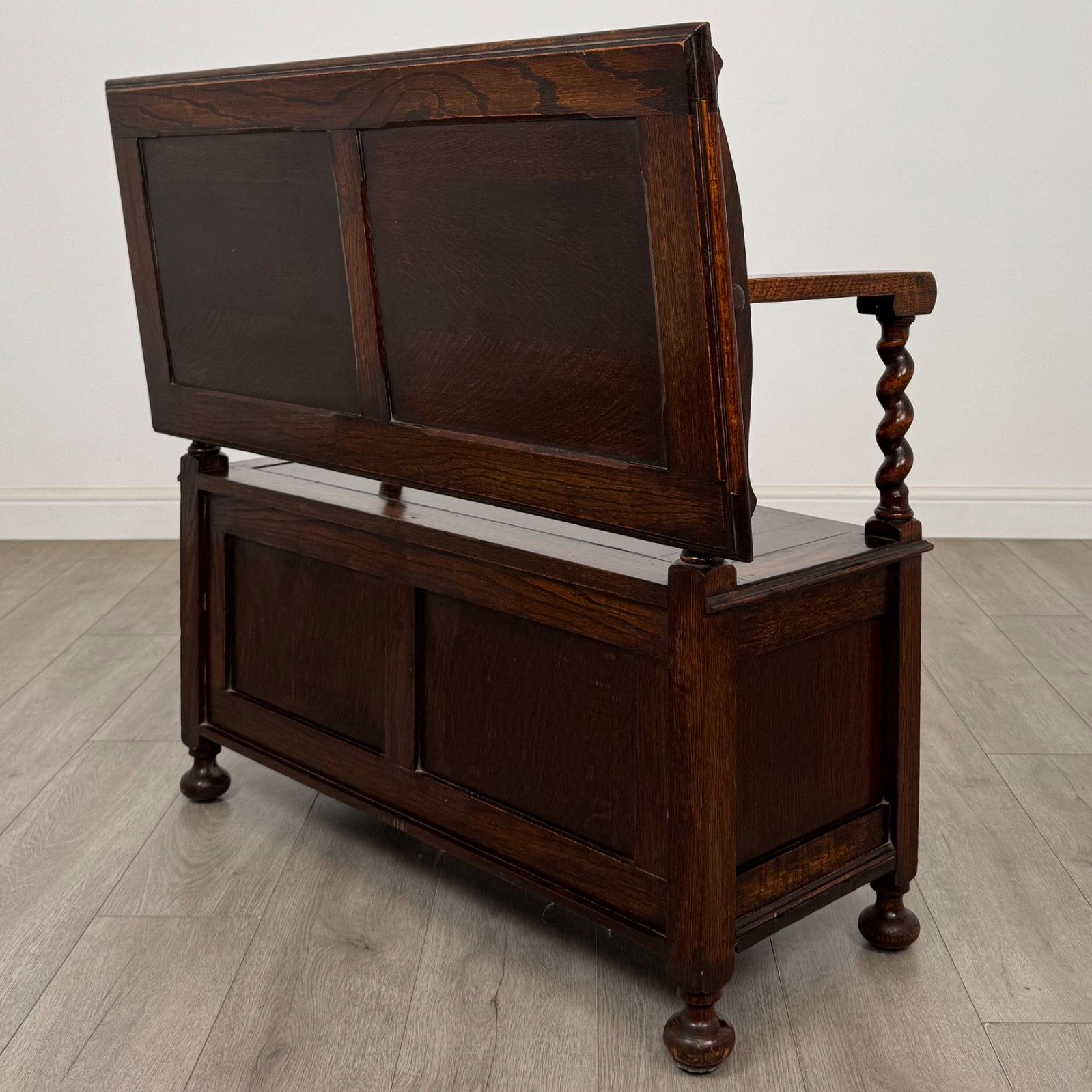 Antique 20th Century Edwardian Monks Bench In Oak ( Af 5852 ) photo buy