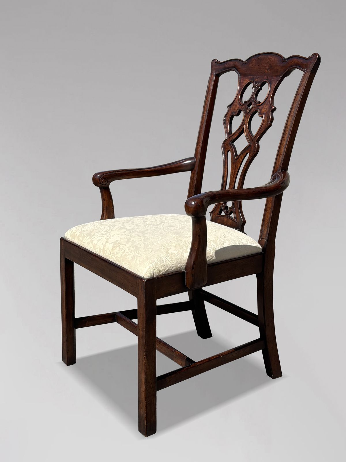 Set Of 6 (4+2) Edwardian Period Chippendale Mahogany Dining Chairs photo Furniture