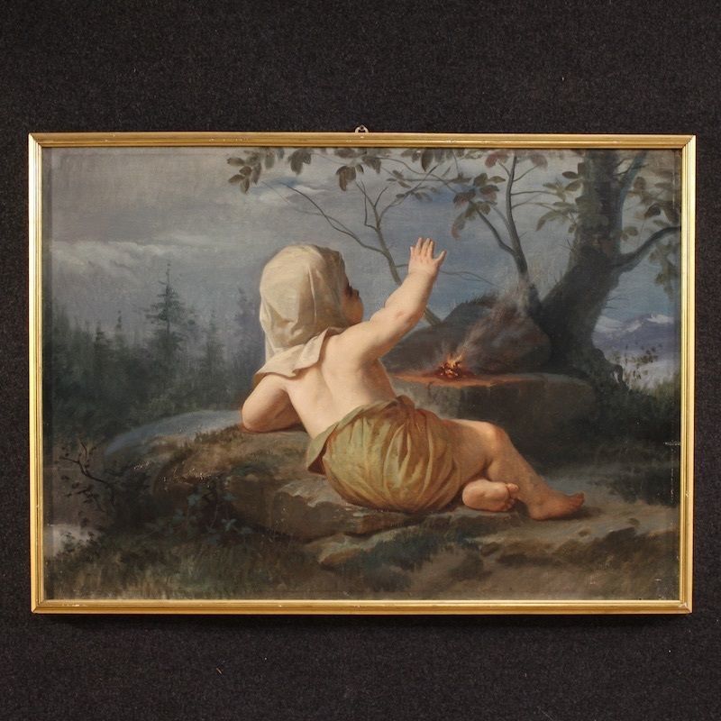 19th Century Italian Painting “Winter”