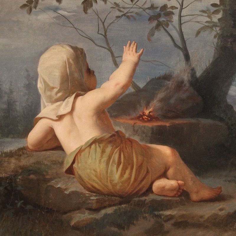 Tableau italien du XIXe siècle « Winter » photo Art