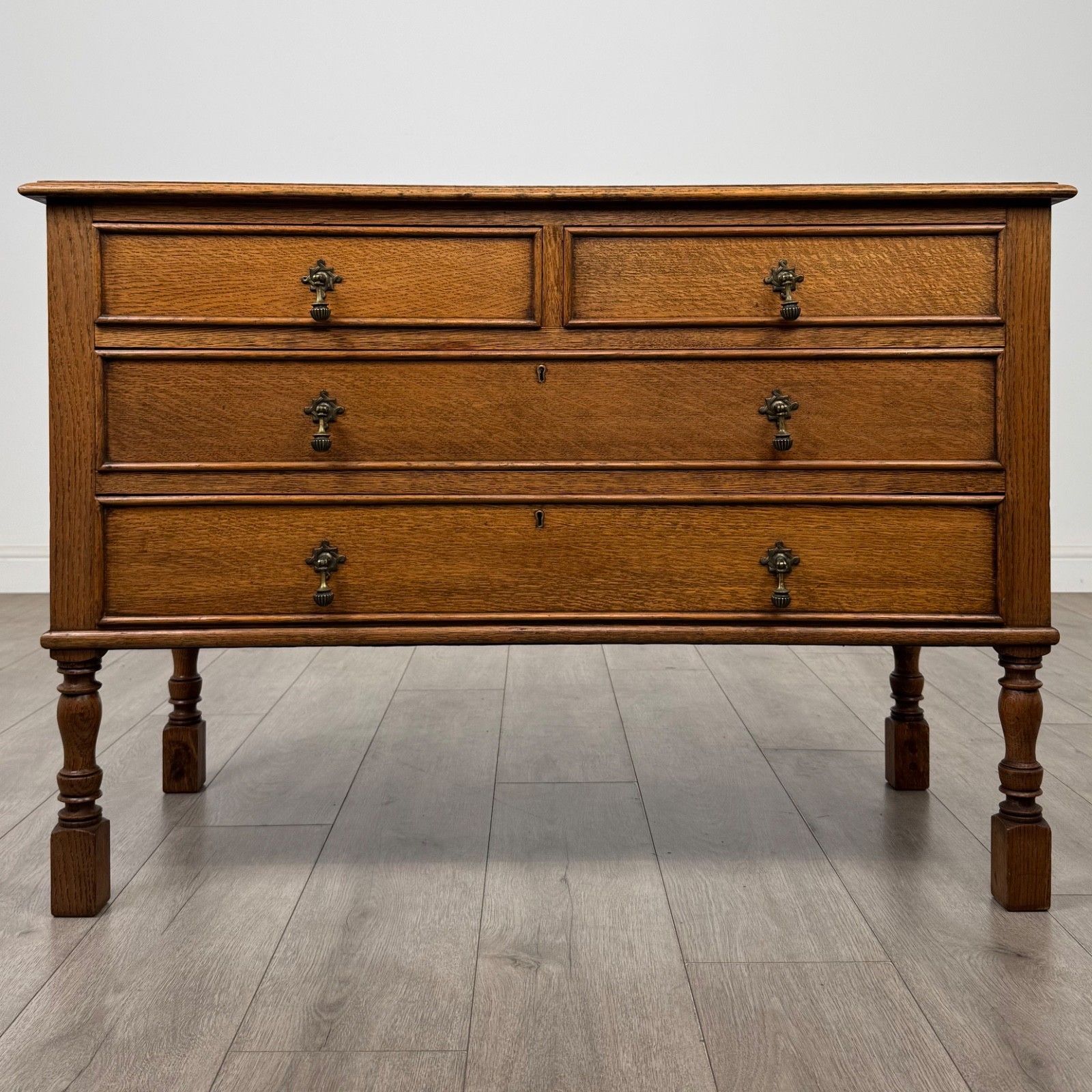 Antique 20th Century Edwardian Chest Of Drawers In Oak ( Af 5831 )