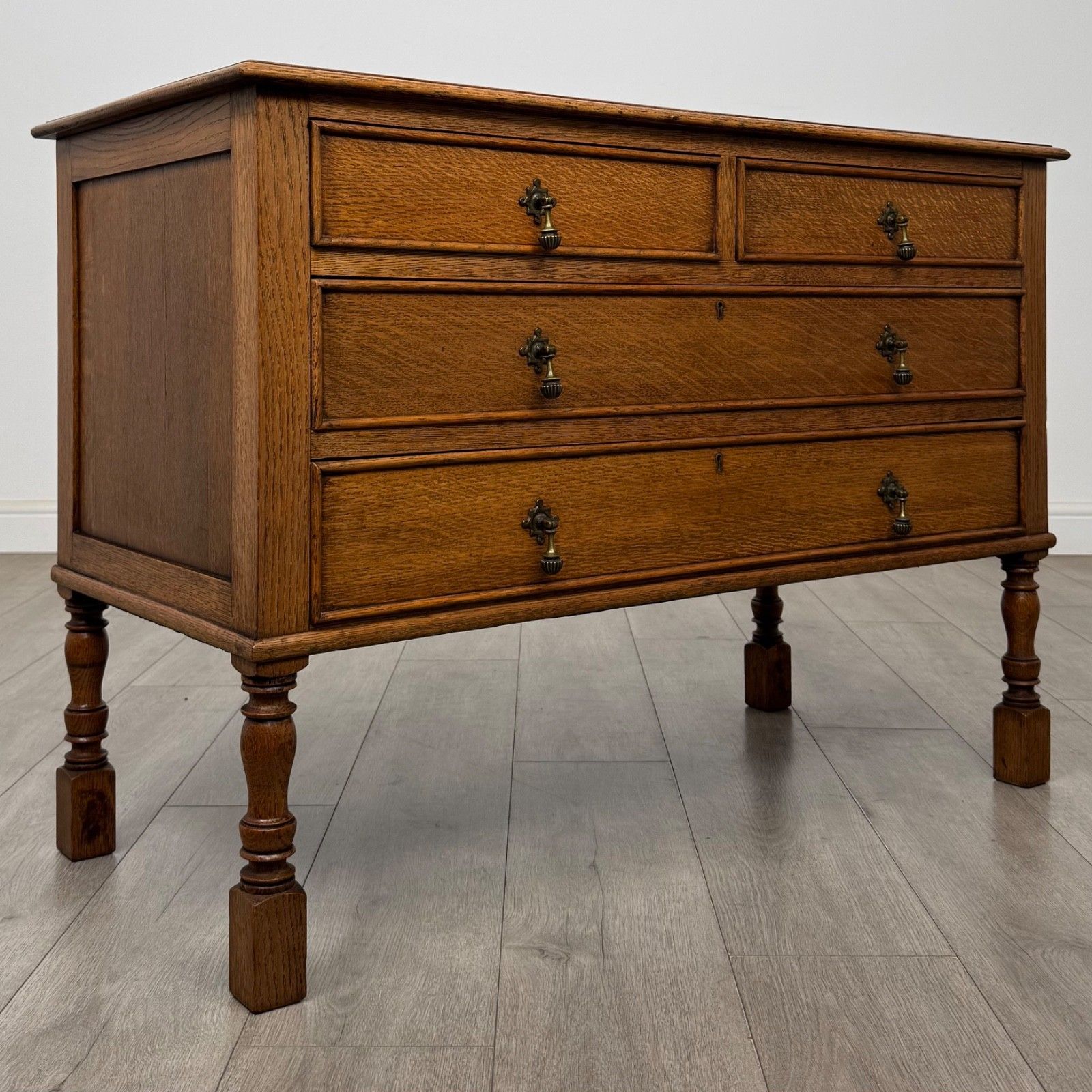 Antique 20th Century Edwardian Chest Of Drawers In Oak ( Af 5831 ) photo vintage