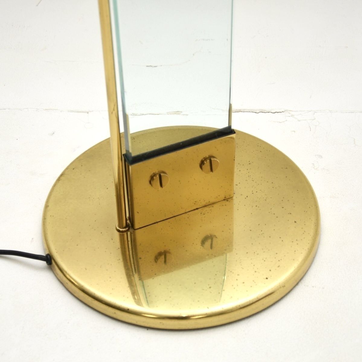 Vintage Italian Brass And Glass Floor Lamp By Max Baguara For Lamperti photo Lighting