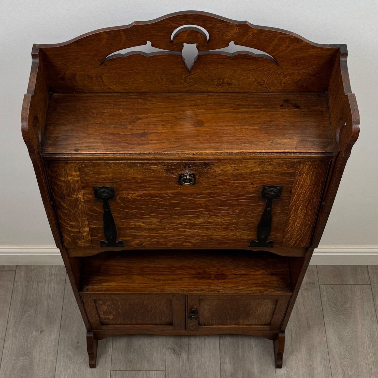 Furniture Antique 20th Century Arts & Crafts Bureau In Oak ( Af 5866 ) photo