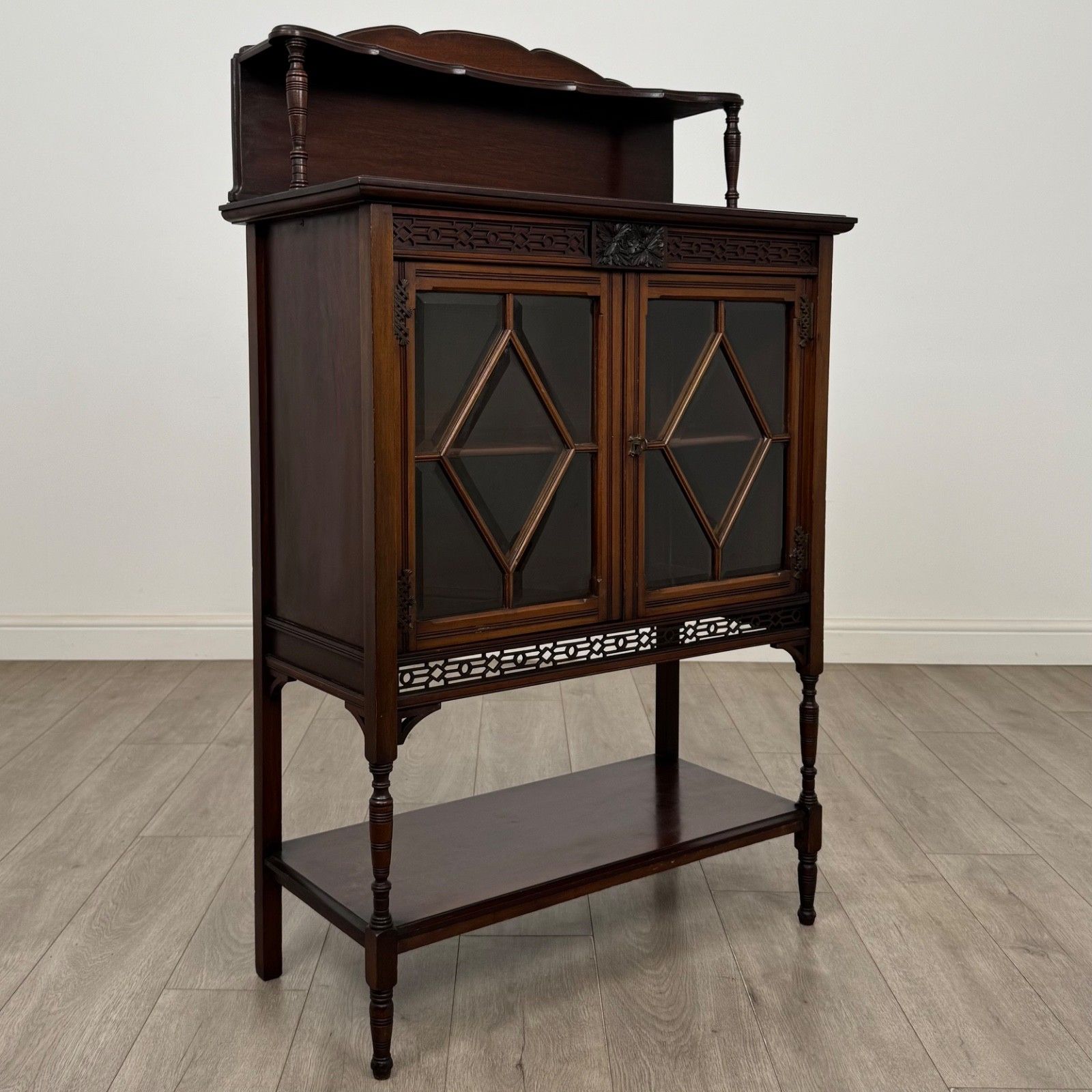 photo furniture Antique 20th Century Edwardian Display Cabinet In Mahogany ( Af 5846 )