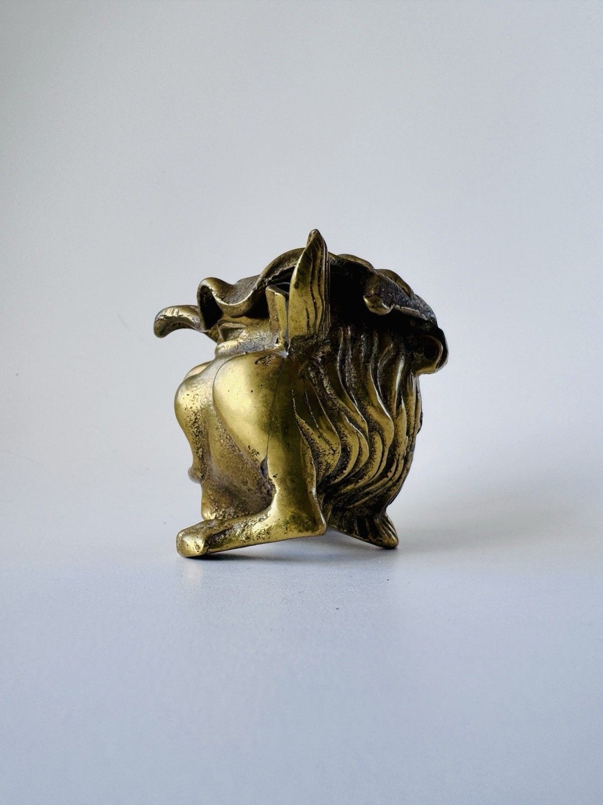 photo buy Antique Inkwell 1880 1900 Brass Grotesque Devil Imp Ink Dip Stand Gothic