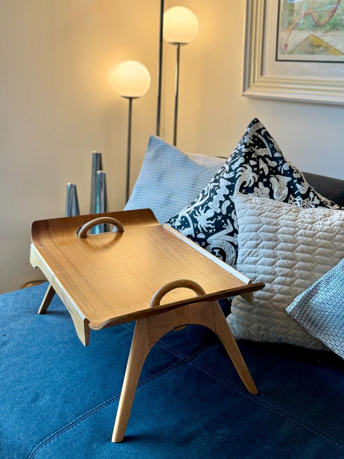 Mid Century Centurion Folding Bed Tray Table By Paragon 1950s photo vinterior