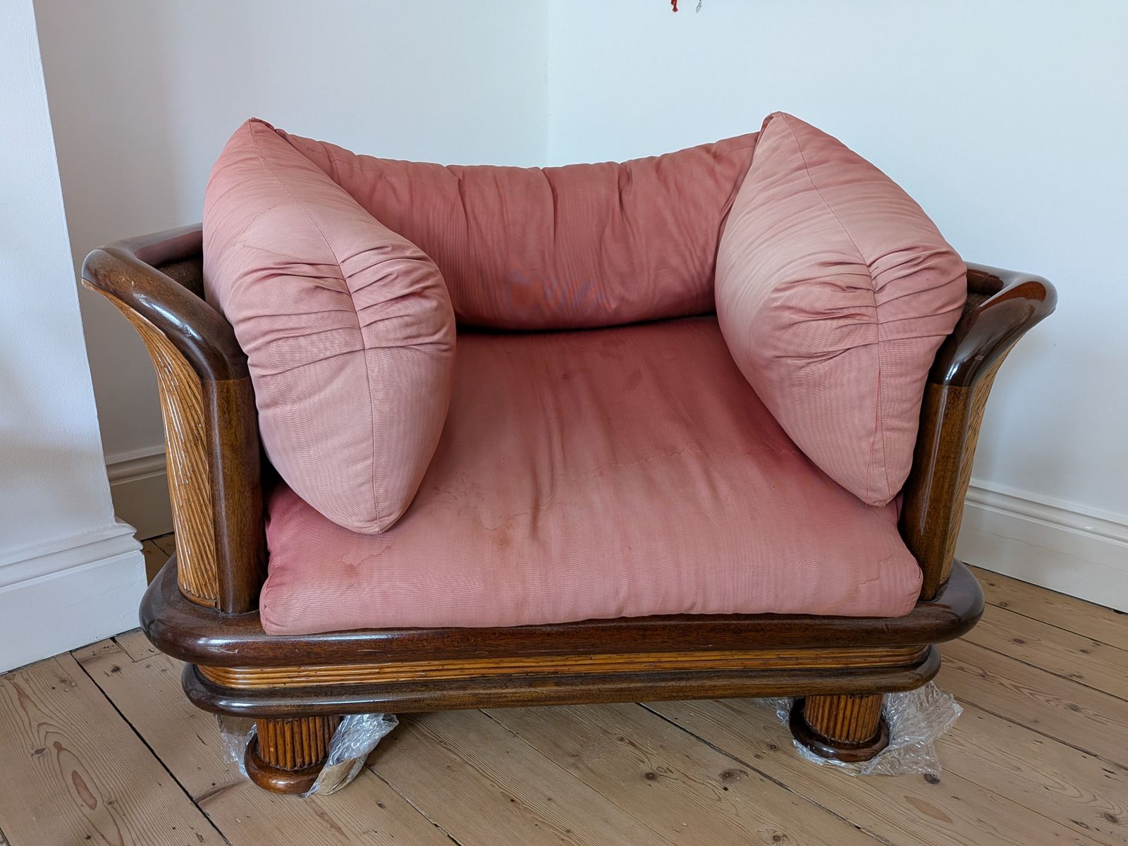 Beautiful Brazilian Hardwood And Bamboo Loveseat
