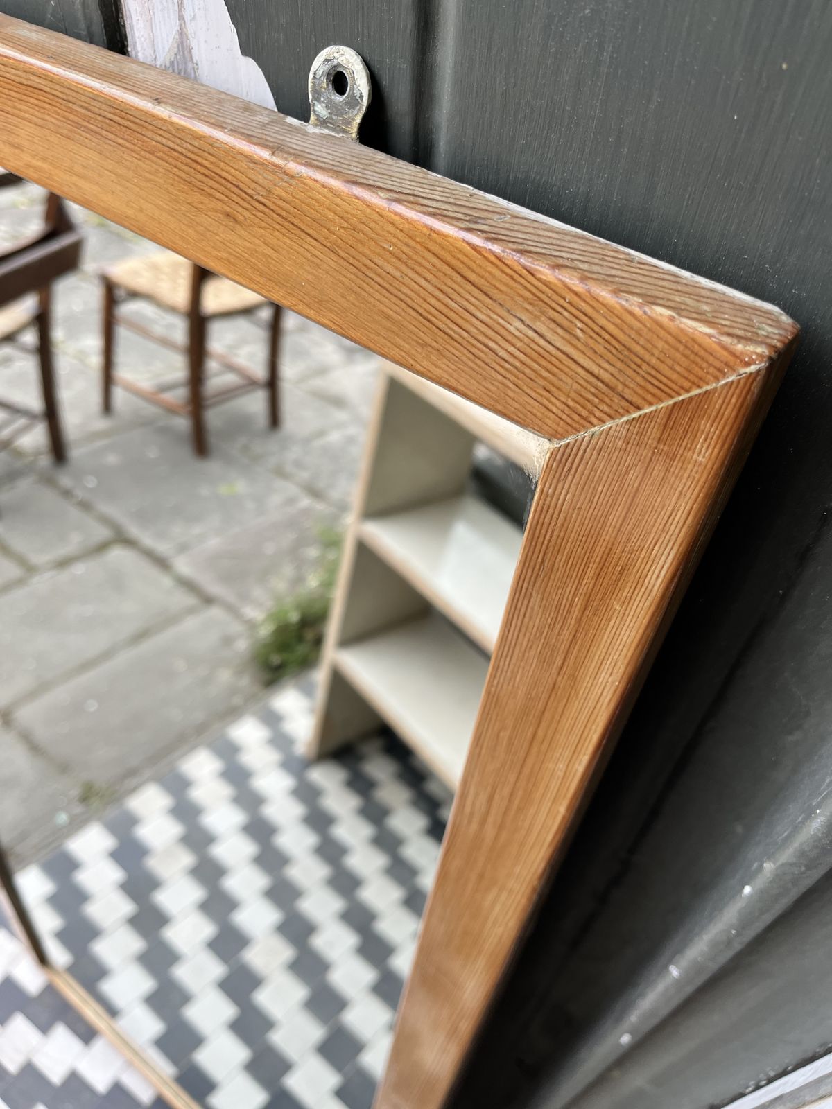 photo furniture 1950’s Pine Rectangular Shop Mirror