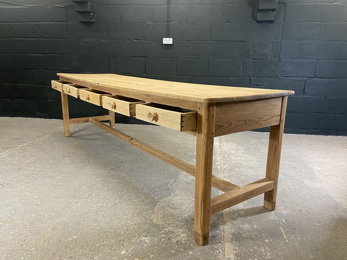 Long French Vintage Seamstress Table With Ten Drawers. photo 2350.0