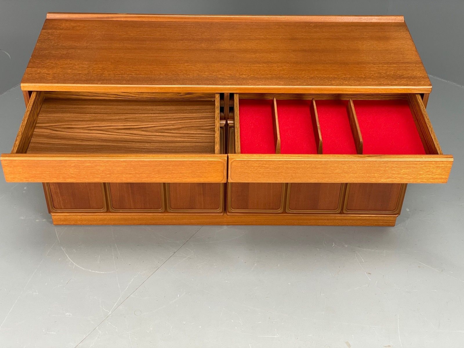 Vintage McIntosh Teak Sideboard 1970s Drawers Squares Shelves Eb12282 photo vinterior