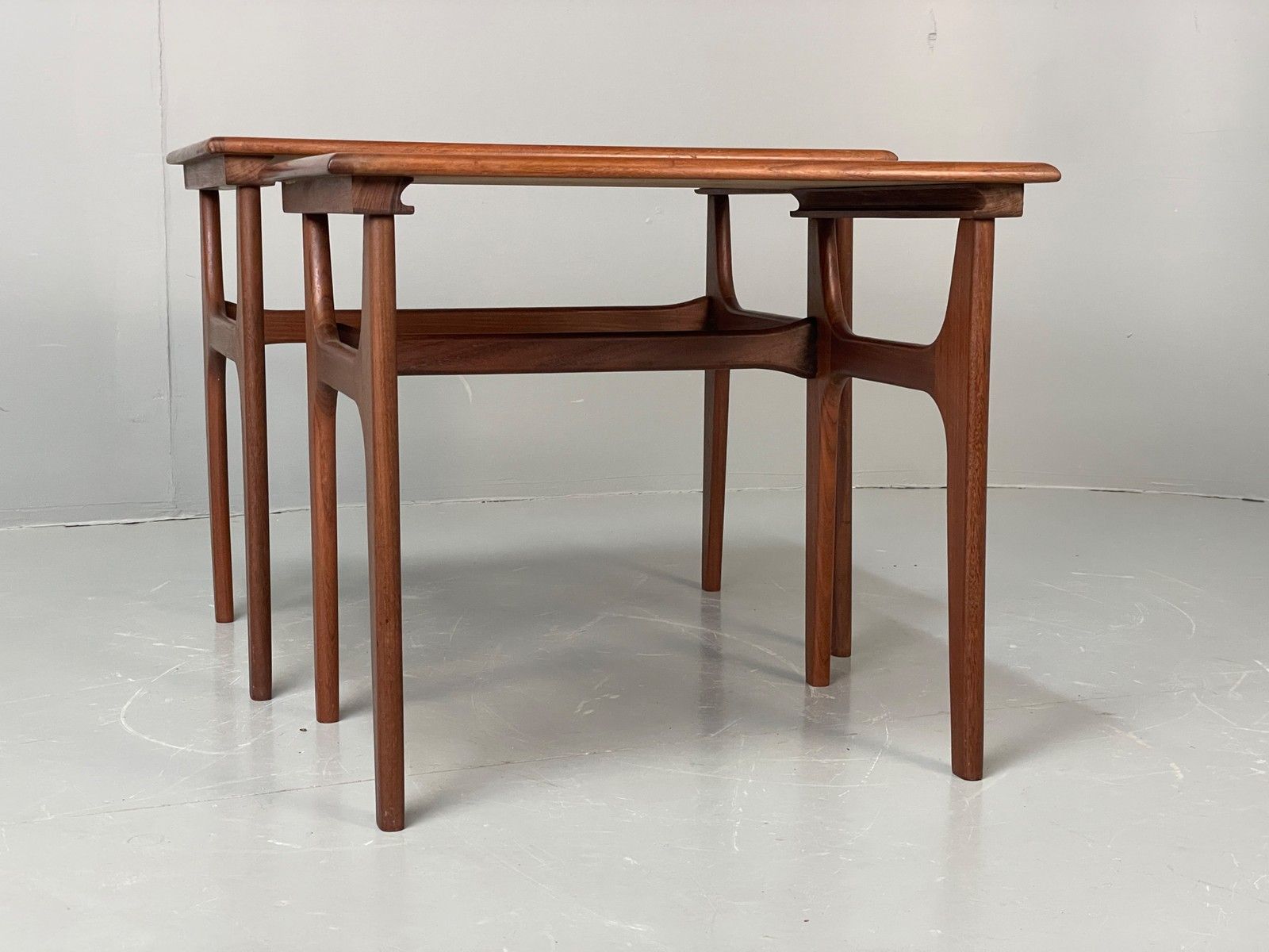 Vintage Teak Nesting Tables By Poul Hundevad Danish Mid Century Pair Eb12281 photo buy
