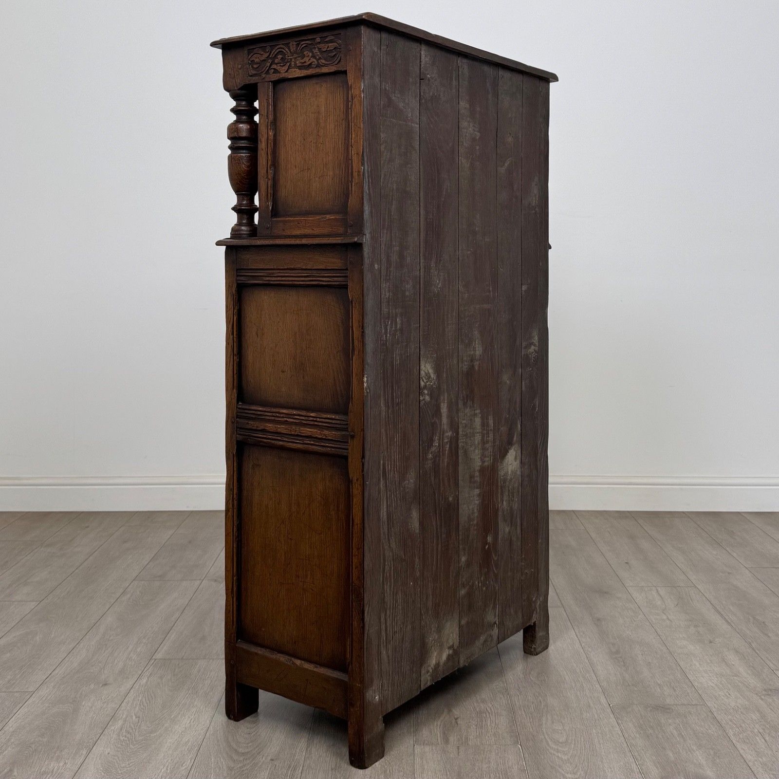Antique 20th Century Narrow Court Cupboard In Oak ( Af 5856 ) photo 625.0