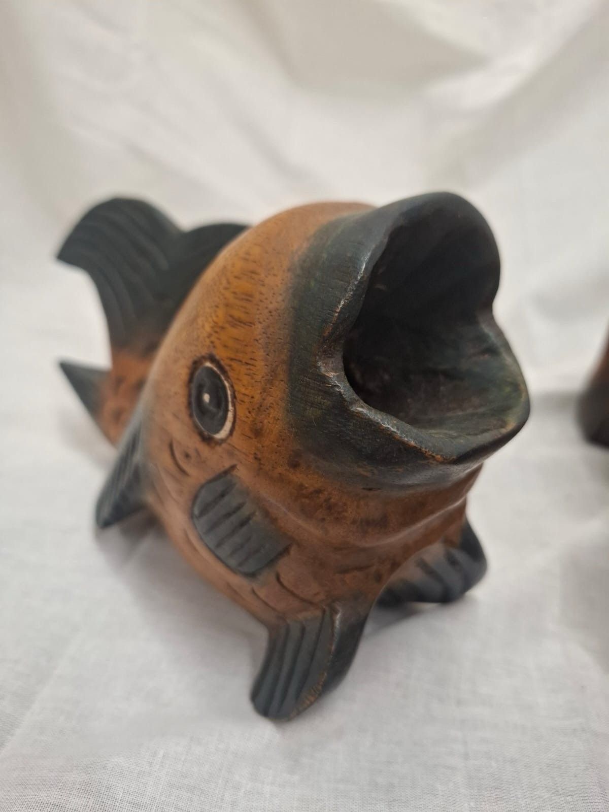 Vintage Wooden Cat And Fish photo Art