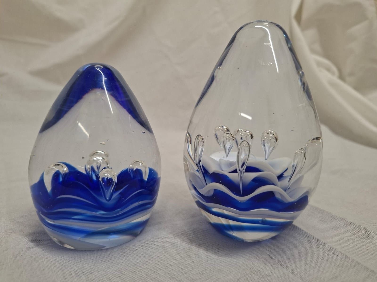 Vintage Set Of 2 Blown Glass Paperweights photo furniture