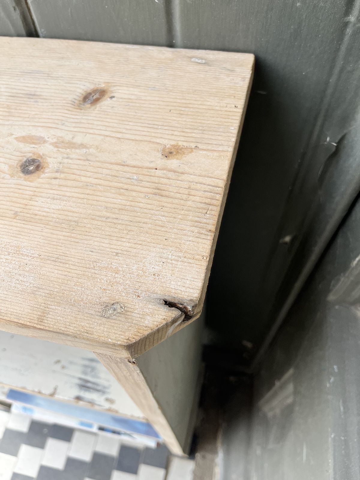 Small Edwardian Pine Bedside Shelves/Bookshelves With Old White Paint photo for sale