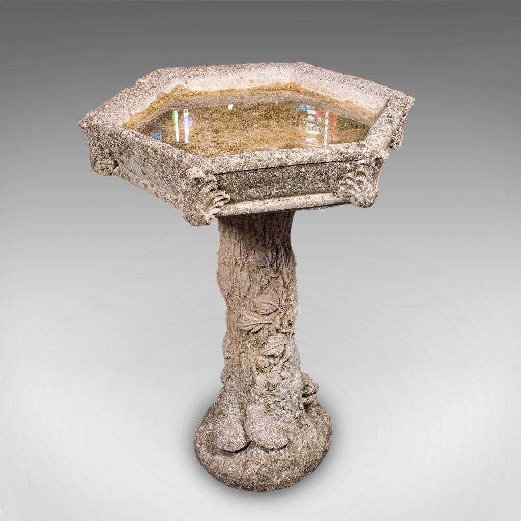 Vintage Ornamental Bird Bath English Water Feature Country House Garden 1960 photo furniture