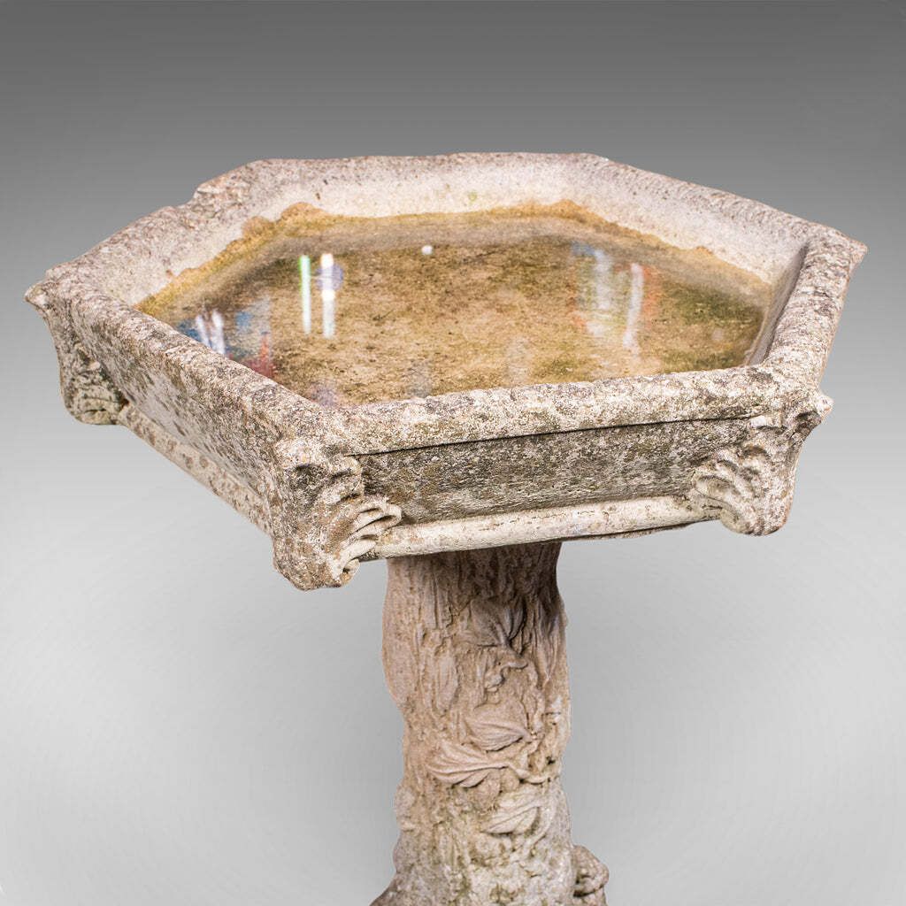 Vintage Ornamental Bird Bath English Water Feature Country House Garden 1960 photo vintage