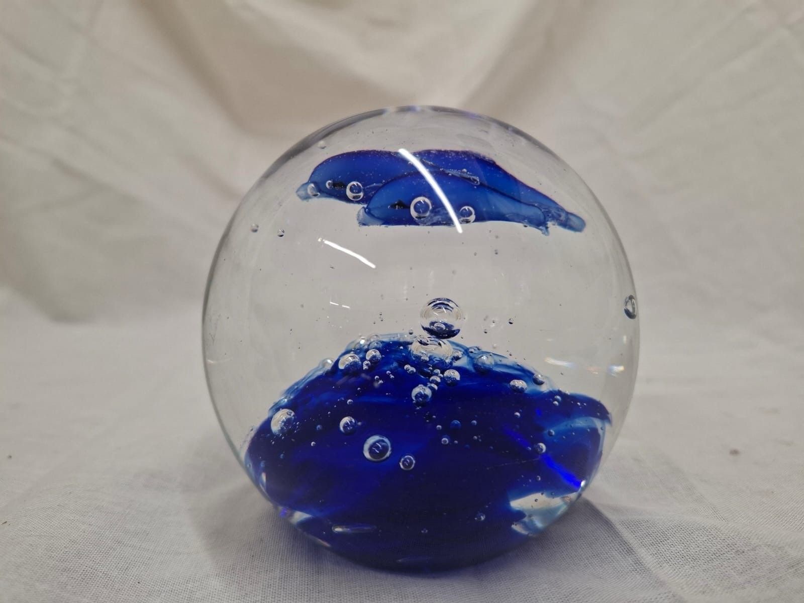 Blown Glass Jumping Dolphin Paperweight photo 50.0
