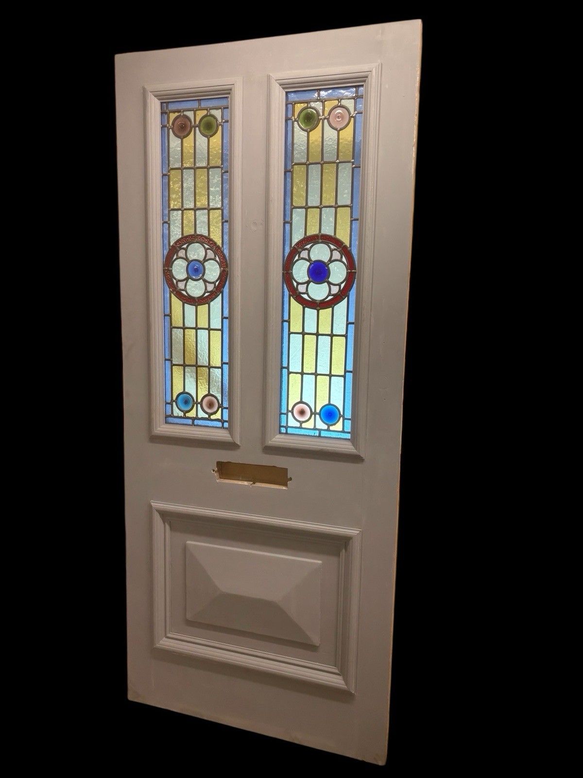 Large Victorian Stained Glass Front Door Period Old Reclaimed Antique Lead Wood photo for sale