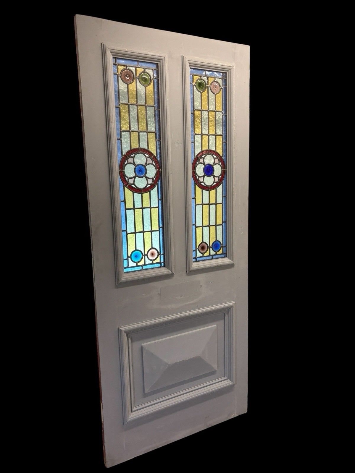 Victorian Stained Glass Front Door Period Old Reclaimed Antique Lead Wood Used photo furniture