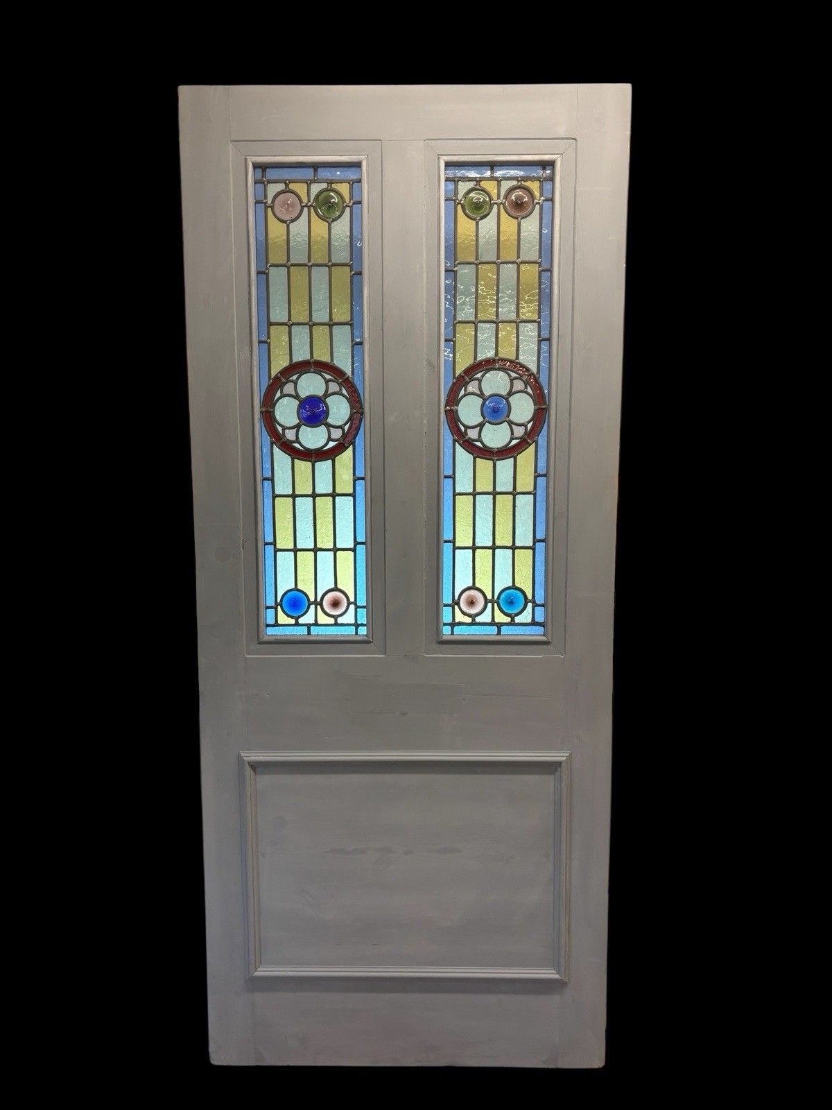 Victorian Stained Glass Front Door Period Old Reclaimed Antique Lead Wood Used photo buy
