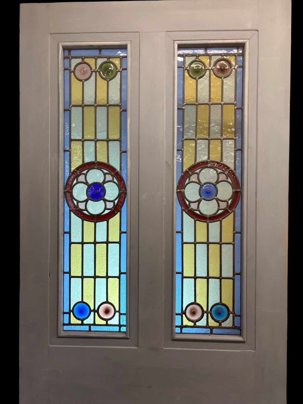 photo furniture Victorian Stained Glass Front Door Period Old Reclaimed Antique Lead Wood Used