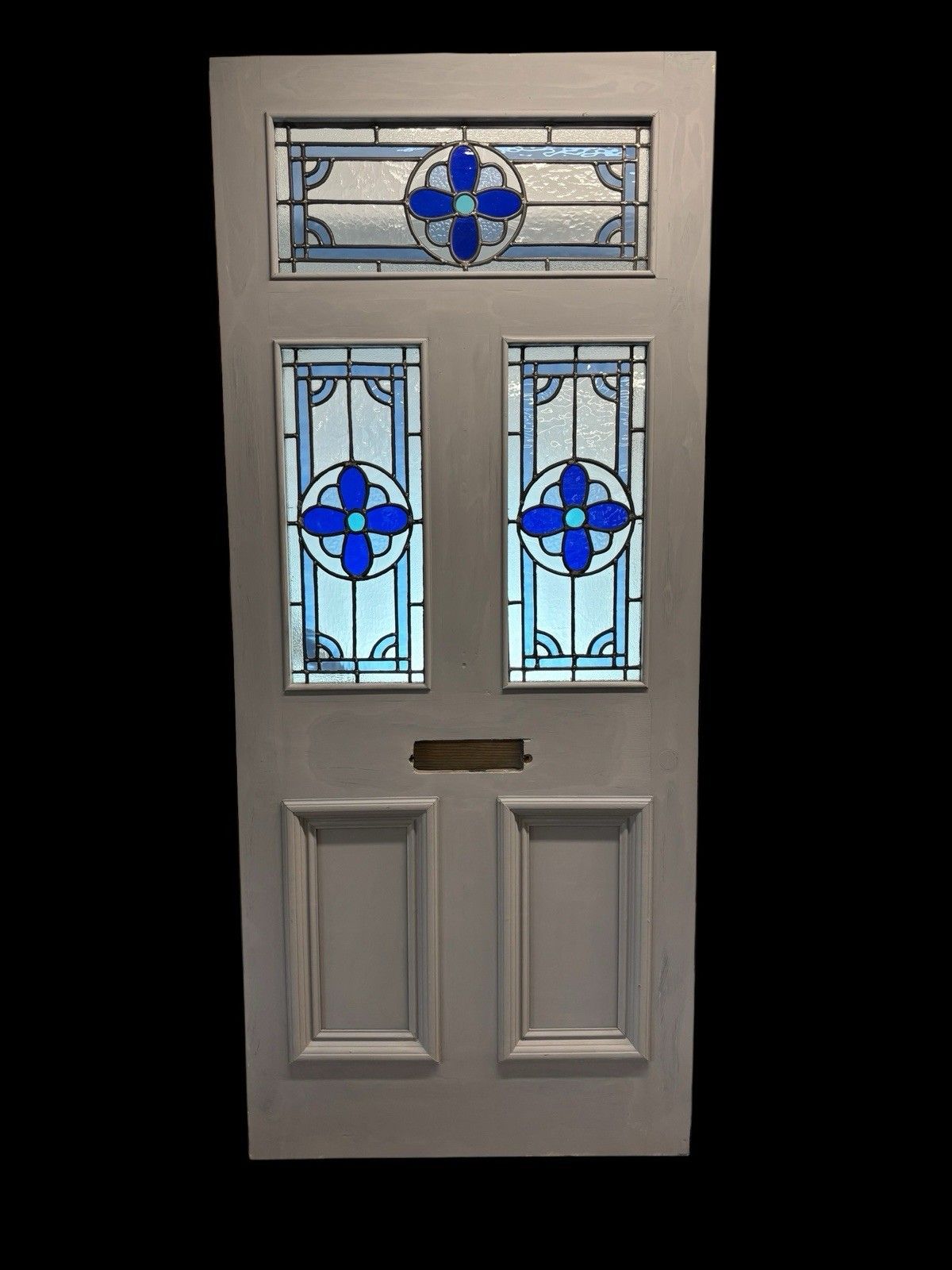 Large Victorian Stained Glass Front Door Period Old Reclaimed Antique Lead Wood