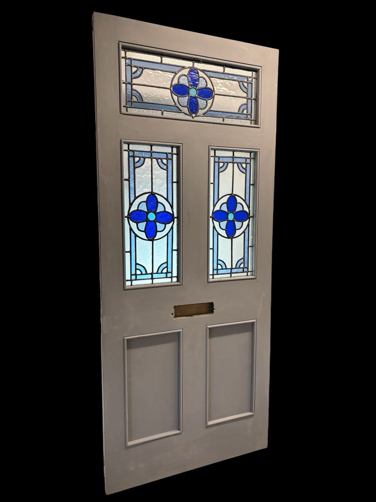 Large Victorian Stained Glass Front Door Period Old Reclaimed Antique Lead Wood photo vintage