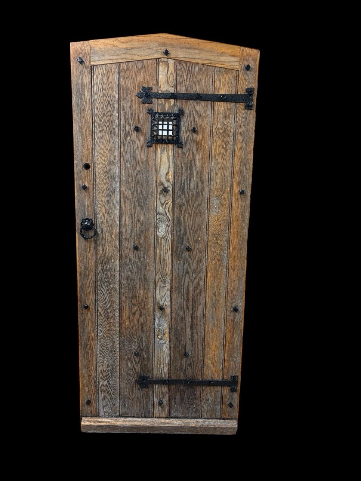Solid Oak Front Door Old Period Wood Antique Reclaimed Wood Glass Cast Iron
