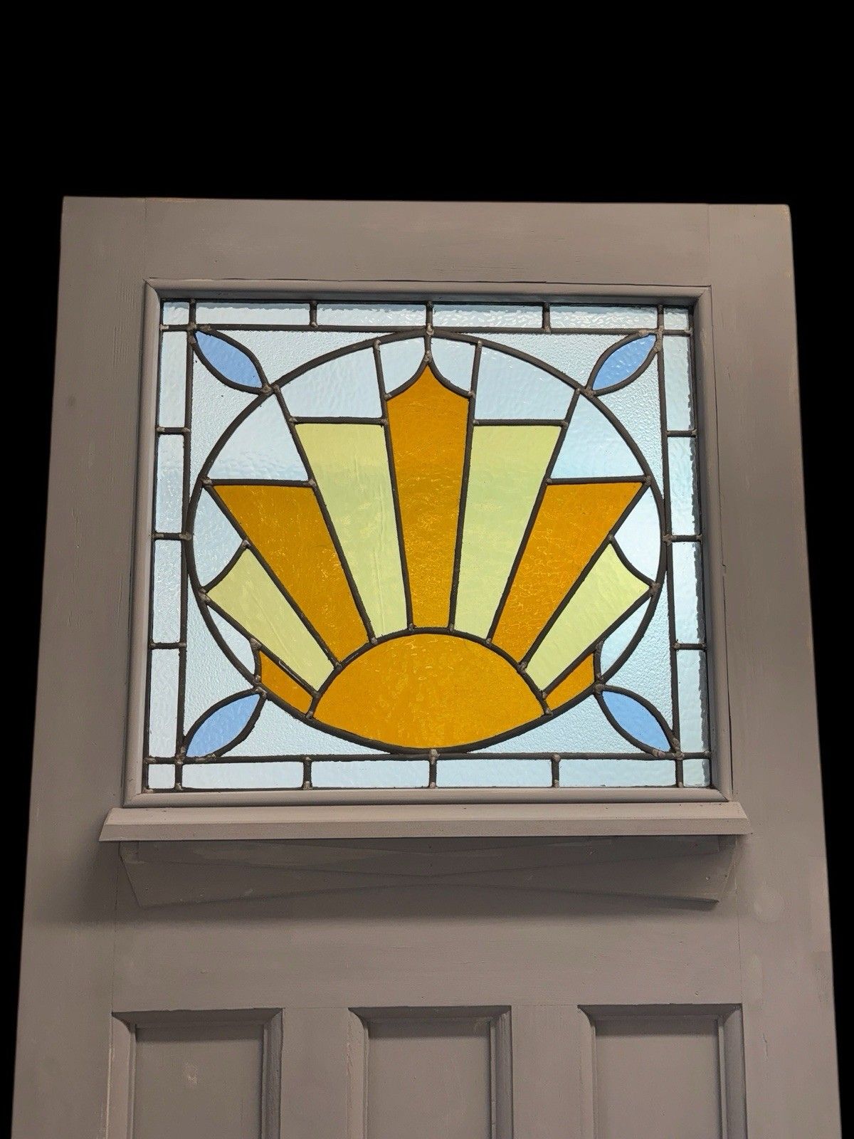 Art Deco Stained Glass Front Door Period Old Reclaimed Antique 20 30 Wood Leaded photo Home Fixtures