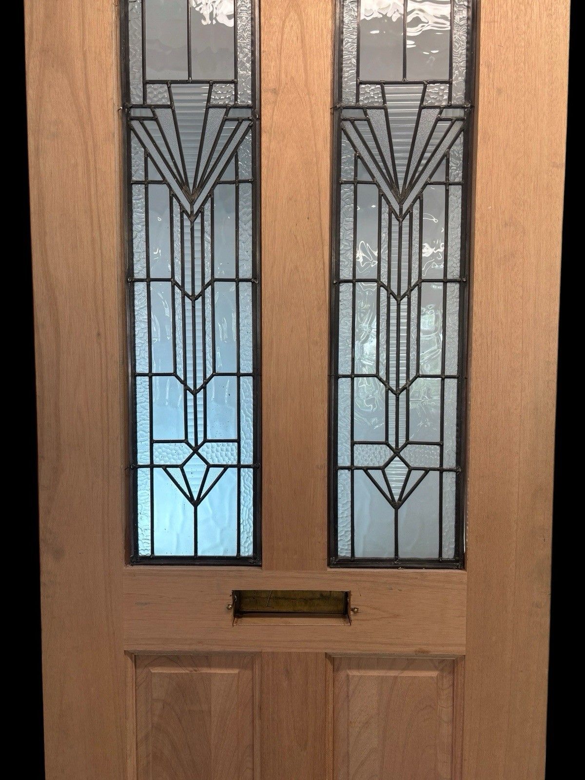 photo furniture Large Victorian Textured Glass Front Door Leaded Hardwood Bespoke Ready To Fit