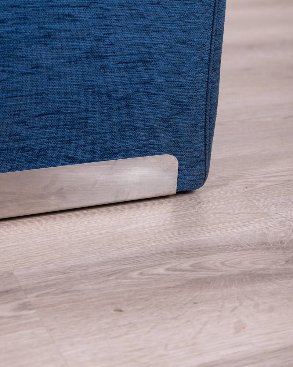 Vintage Coffee Table From The 70s, Blue Fabric, Tasty Designs photo for sale