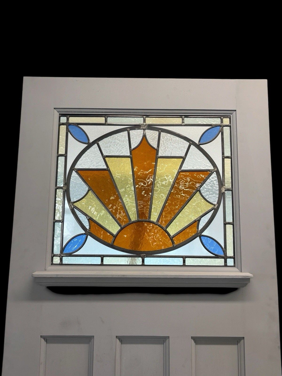 Art Deco Stained Glass Front Door Leaded Hardwood 20s 30s Meranti Ready To Fit photo Home Fixtures